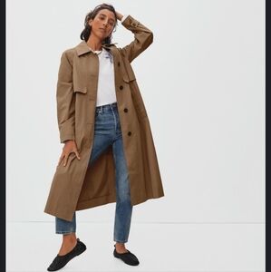 Everlane Oversized Long Trench In Toasted Coconut